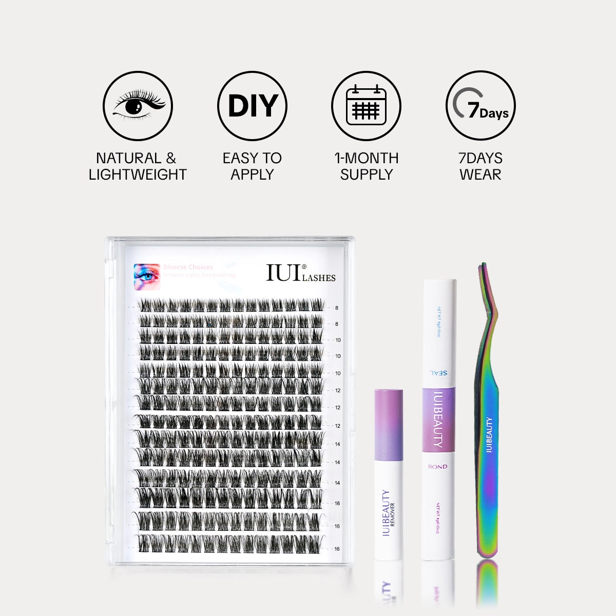 IUIBEAUTY® IUI® CLUSTER LASHES STARTER KIT