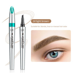 IUI QIC Four-Head Forked Brow Pencil | Smudge-Proof Liquid Brow Pencil for Natural Look