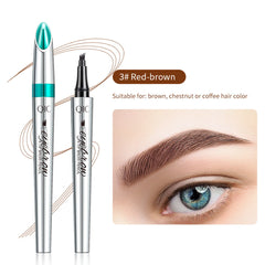 IUI QIC Four-Head Forked Brow Pencil | Smudge-Proof Liquid Brow Pencil for Natural Look