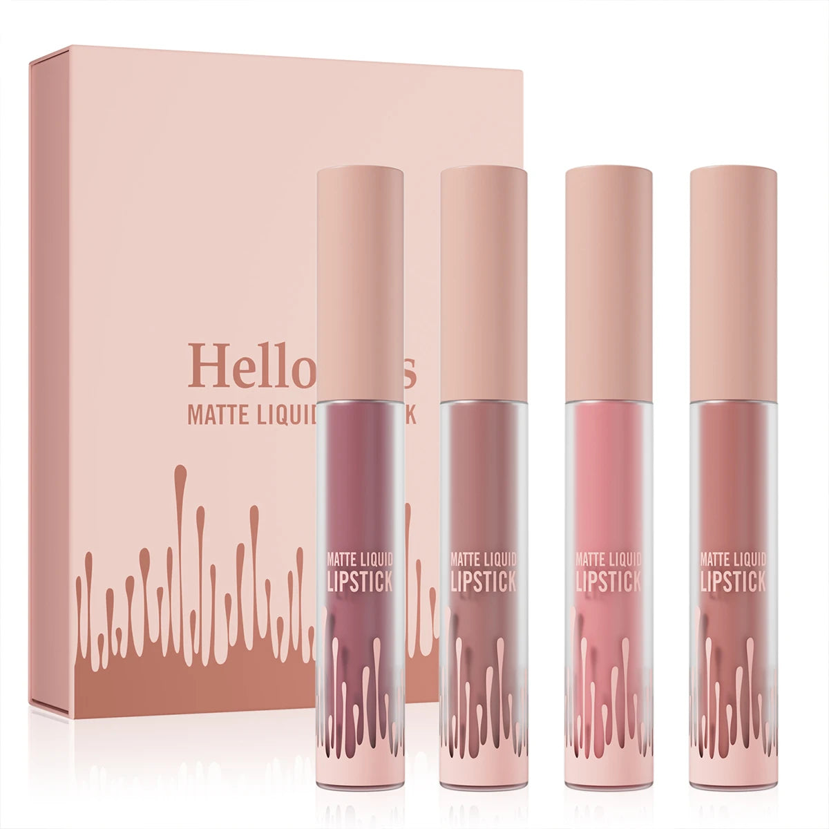 4-Piece Soft Matte Non-Stick, Long-Lasting Liquid Lipstick Set