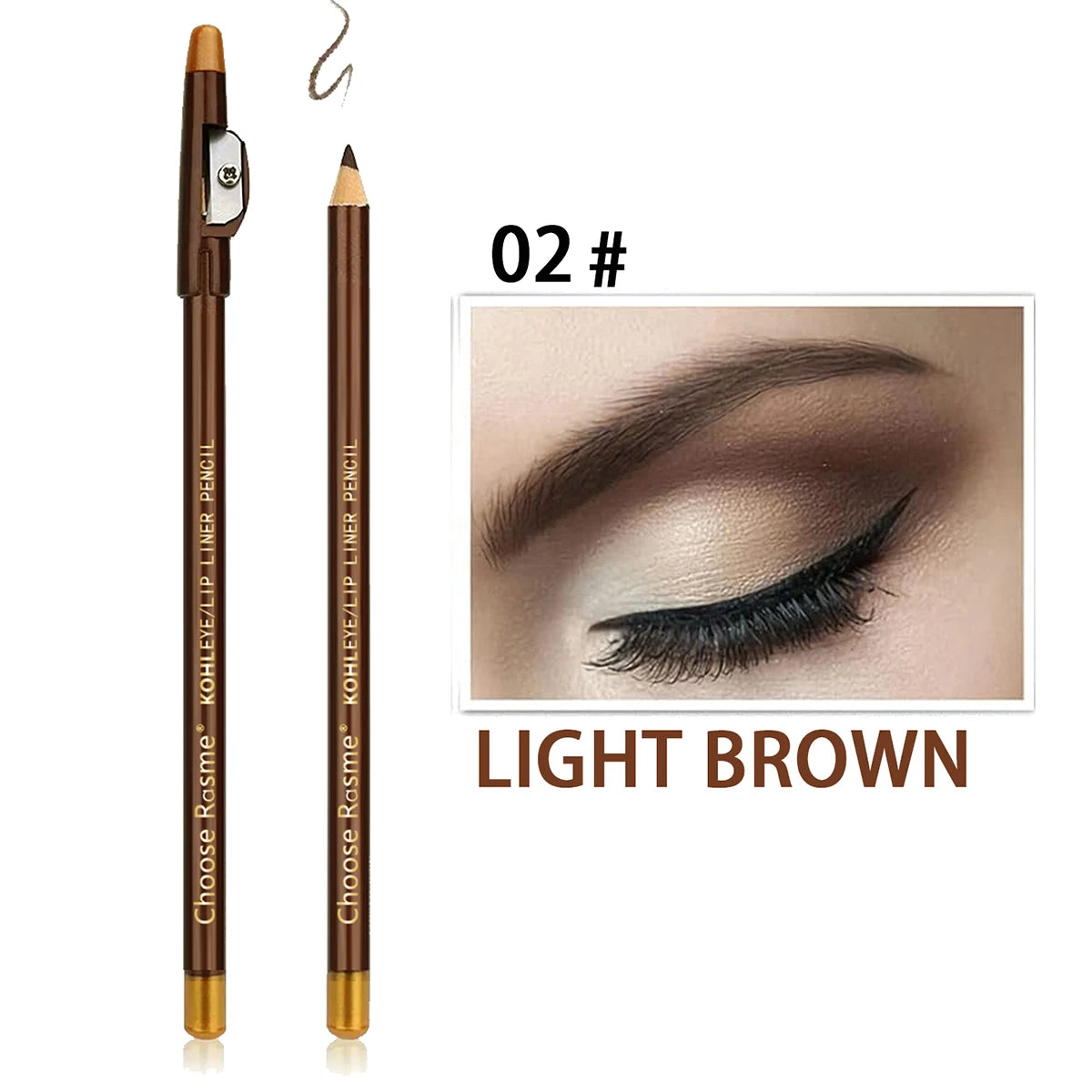 3-Color Ultra-Fine Wooden Eyebrow Pencil with Sharpener – Waterproof, Smudge-Proof, Long-Lasting Precision Brow Pencil