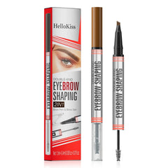 2-in-1 Double-Headed 4-Prong Liquid Eyebrow Pencil & Brow Gel for Long-Lasting Shaping