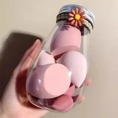 15pcs Makeup Sponge Set With Storage Jar