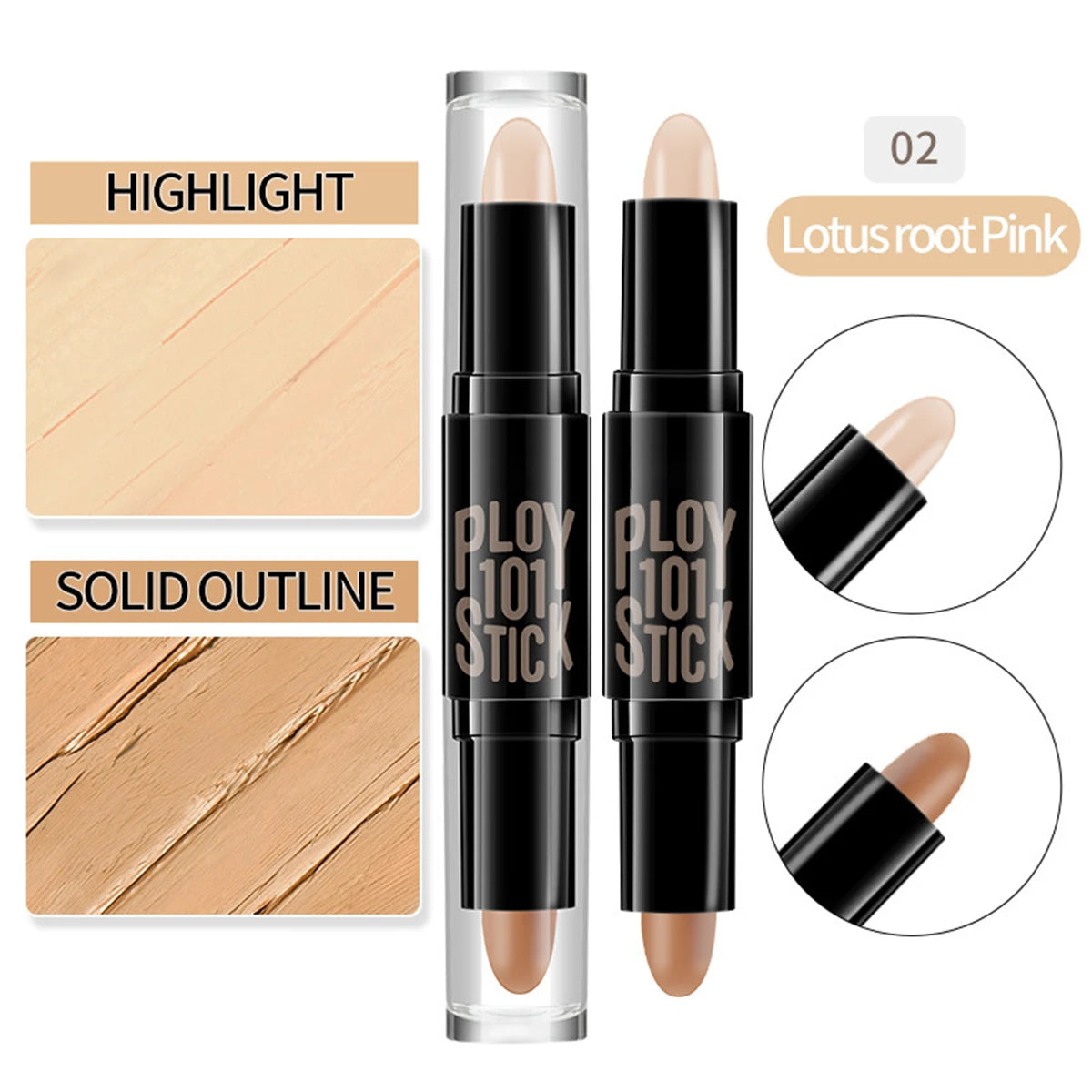 Dual-Ended Contour Stick - Highlight & Conceal for Effortless Face Shaping and Radiance