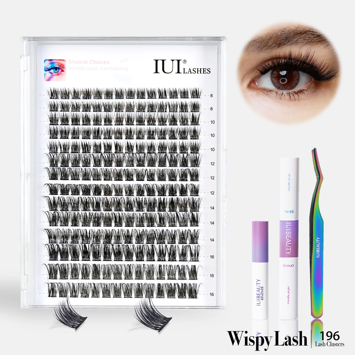 IUIBEAUTY® IUI® CLUSTER LASHES STARTER KIT