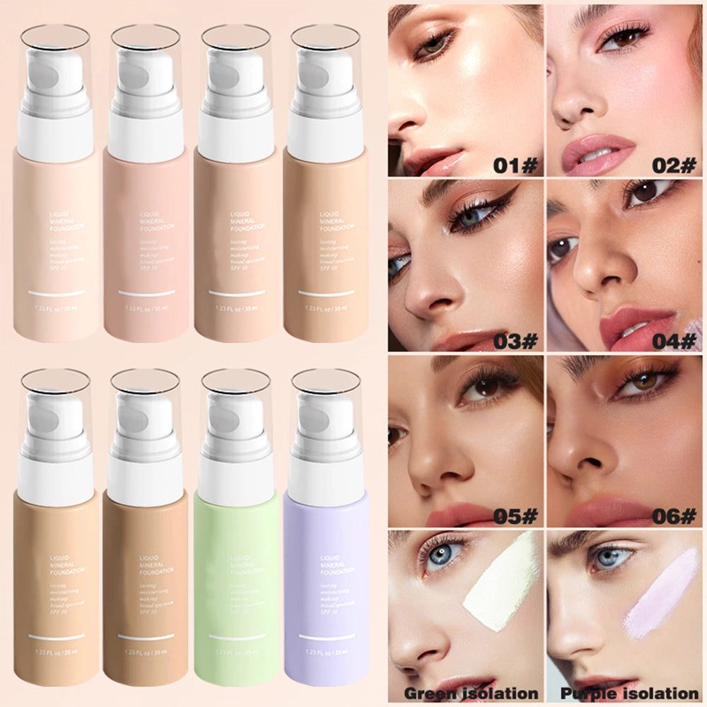 Oil-Controlling Liquid Foundation, 35Ml Long-Lasting Naturally Flawless Lightweight Non-Removal Feel Foundation