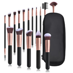 16Pcs Makeup Brushes Set Professional Powder Foundation Eyeshadow Make Up Brush Plastic Handle Soft Synthetic Includes Storage Bag